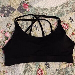 Black Strappy Sports Bra